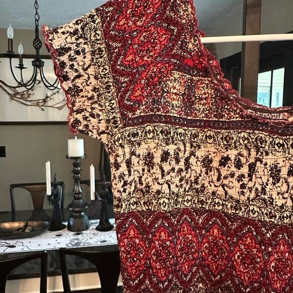 Soft Surroundings NWOT Macelo Pattern Maxi Dress Smocked mixed floral Medium - Picture 5 of 8